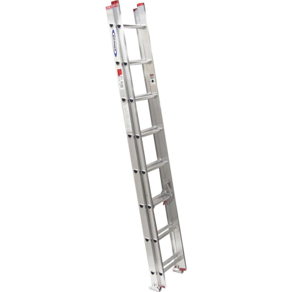 Werner 16 Ft. Aluminum Extension Ladder with 200 Lb. Load Capacity Type III Duty Rating-0