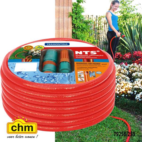 TRAMONTINA NO TORSION SSYSTEM NTS® GARDEN HOSE, 25mtr, QUICK CONNECTORS and SPRAYER-0