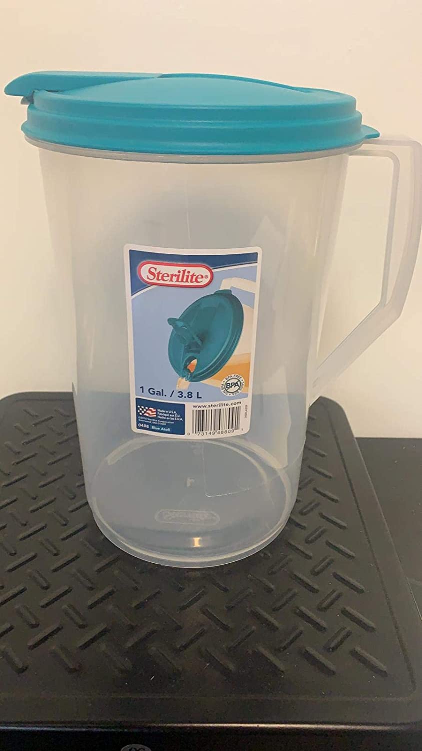 STERILITE 04880906 1 GAL ROUND PITCHER-BLUE ATOLL