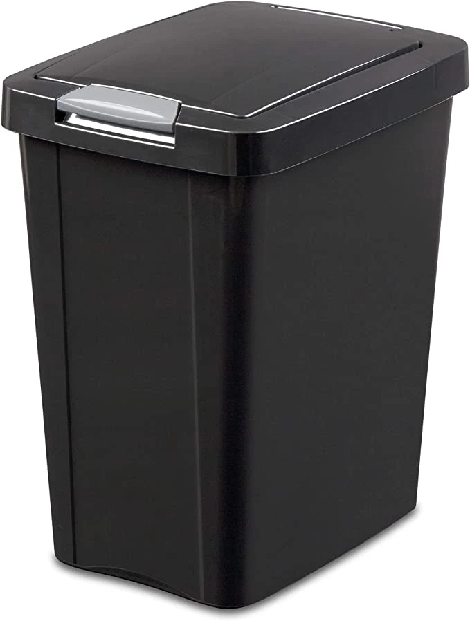 STERILITE 10439004 7.5 GAL TOUCHTOP WBSKT BLACK W/TITANIUM LATCH