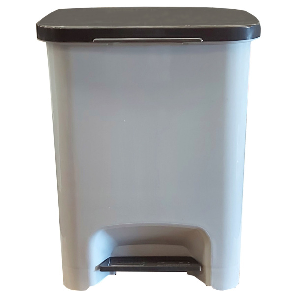 TAIZHOU LXD-D065 GREY PLASTIC DUSTBIN WITH PEDAL 30 LITER