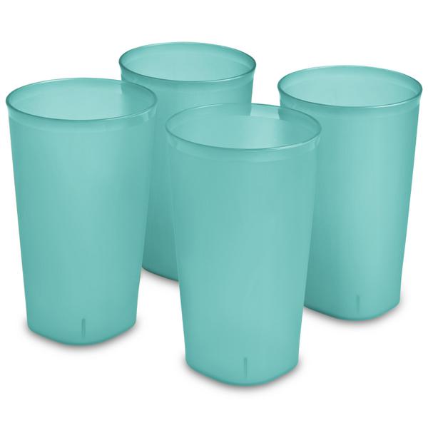 09246W08 STERILITE 4 SET 20 OZ TUMBLERS MOLOKAI BLUE TINT