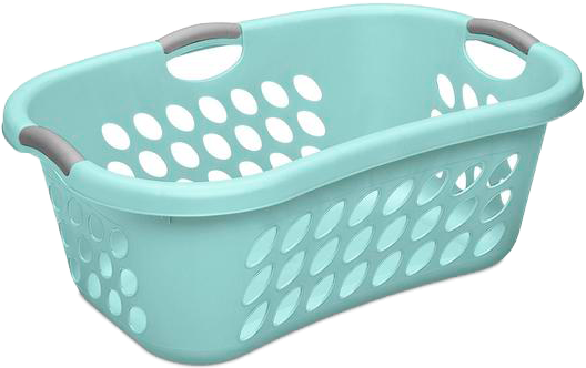 12107906 STERILITE 1.25 BUSHEL ULTRA HIPHOLD LAUNDRY BASKET AQUA CHROME