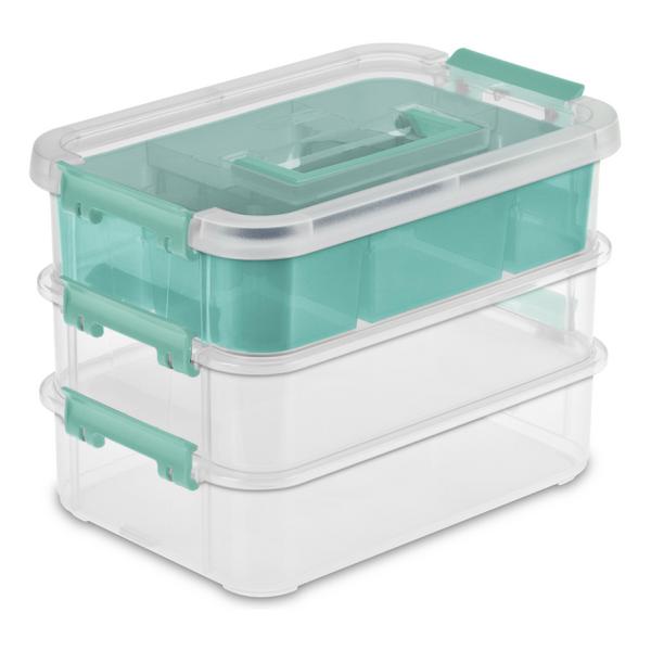 14138606 STERILITE STACK & CARRY 3 LAYER HANDLE BOX & TRAY