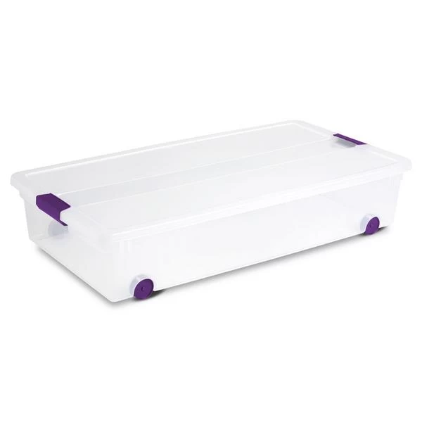 17551706 STERILITE 60 QT. CLEARVIEW LATCH WHEELED UNDERBED BOX
