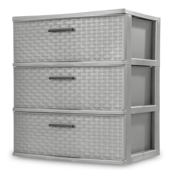 25306A01 STERILITE 3 DRAWER WIDE WEAVE TOWER-CEMENT