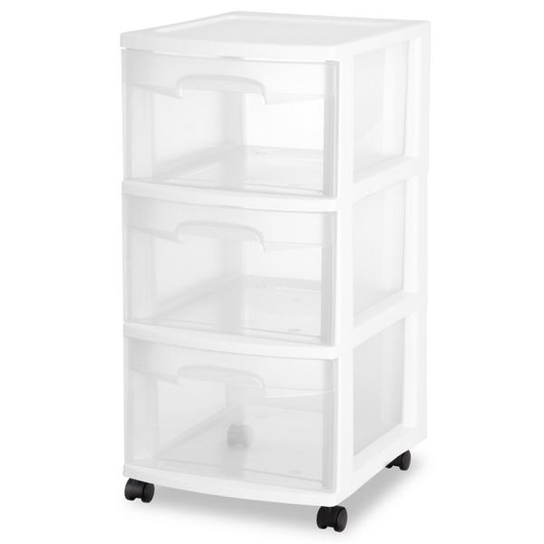 28308002 STERILITE 3 DRAWER CART-WHITE