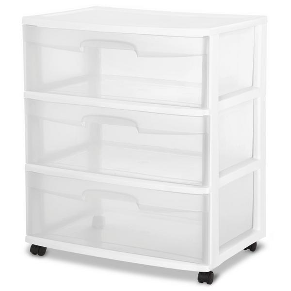 29308001 STERILITE WIDE 3 DRAWER CART