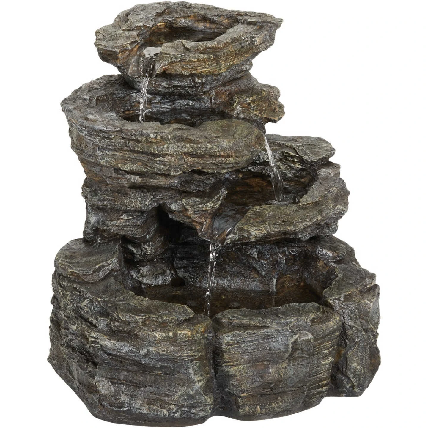 877886 BEST GARDEN 17 IN. W. X 18 IN. H. X 17.5 IN. L. RESIN ROCK FOUNTAIN