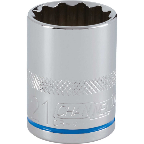 Channellock 1/2 In. Drive 21 mm 12-Point Shallow Metric Socket