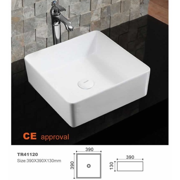 L'DEAUX TR41120-U10 PORCELAIN WASHBASIN 390X390X130MM MATT GREY