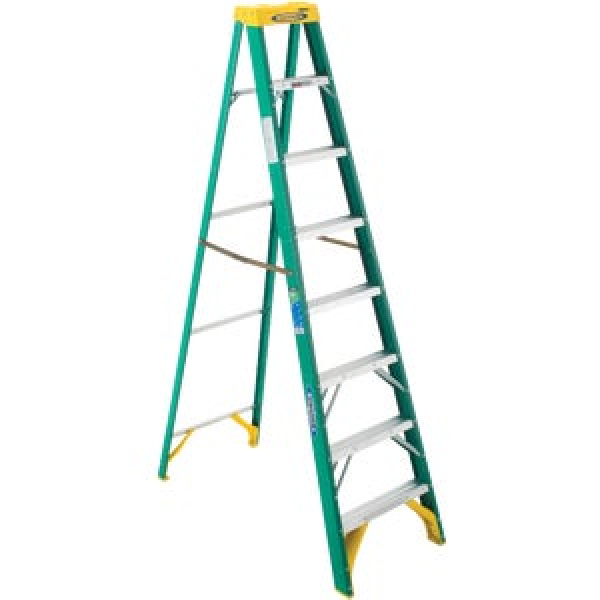WERNER 785591 8 Ft. FIBERGLASS STEP LADDER WITH 225 LB. LOAD CAPACITY TYPE II LADDER RATING