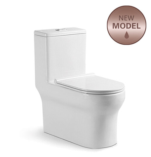 A-085 P180 WASHDOWN ONE PIECE TOILET,P TRAP 180MM, WITH PP SEAT COVER 720*390*765