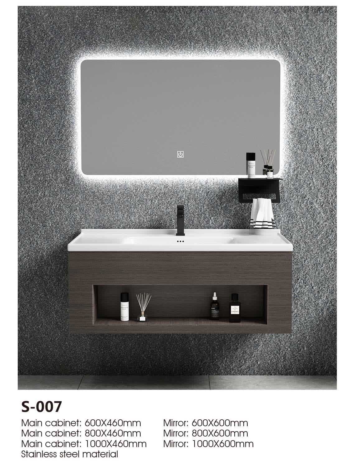 S-007 STAINLESS STEEL CABINET+MIRROR