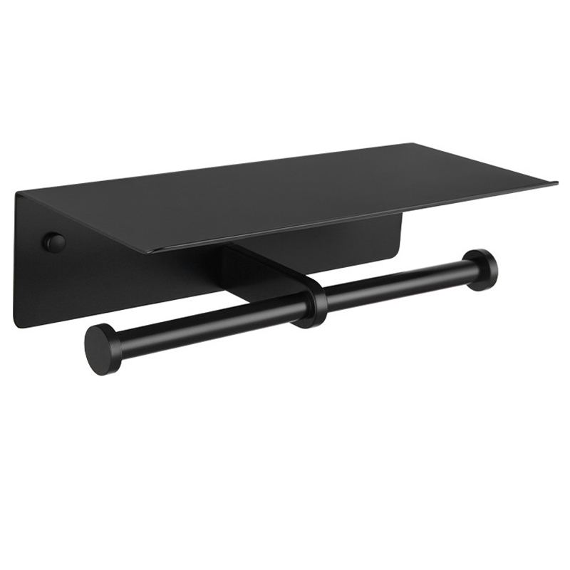 FLOW HW106 DOUBLE TOILET ROLL HOLDER/BLACK 26.5X10X10