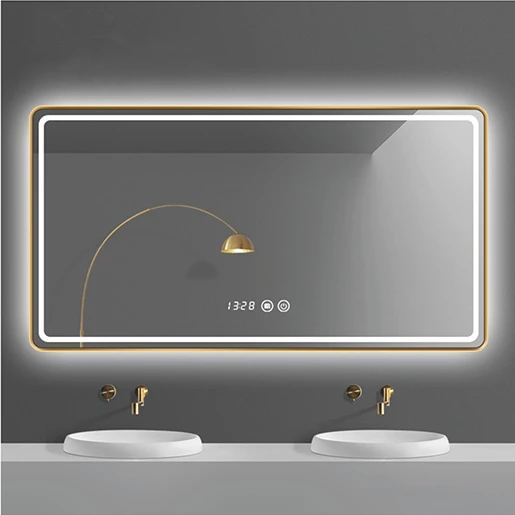 FLOW M001 60X90 LED SILVER MIRROR/GOLD FRAME